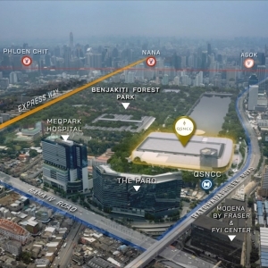 Life Rama 4 - Asoke MRT-鄰詩麗吉展演廳與班查KITTY公園與倫披尼公園和One Bangkok步行約10鐘可達